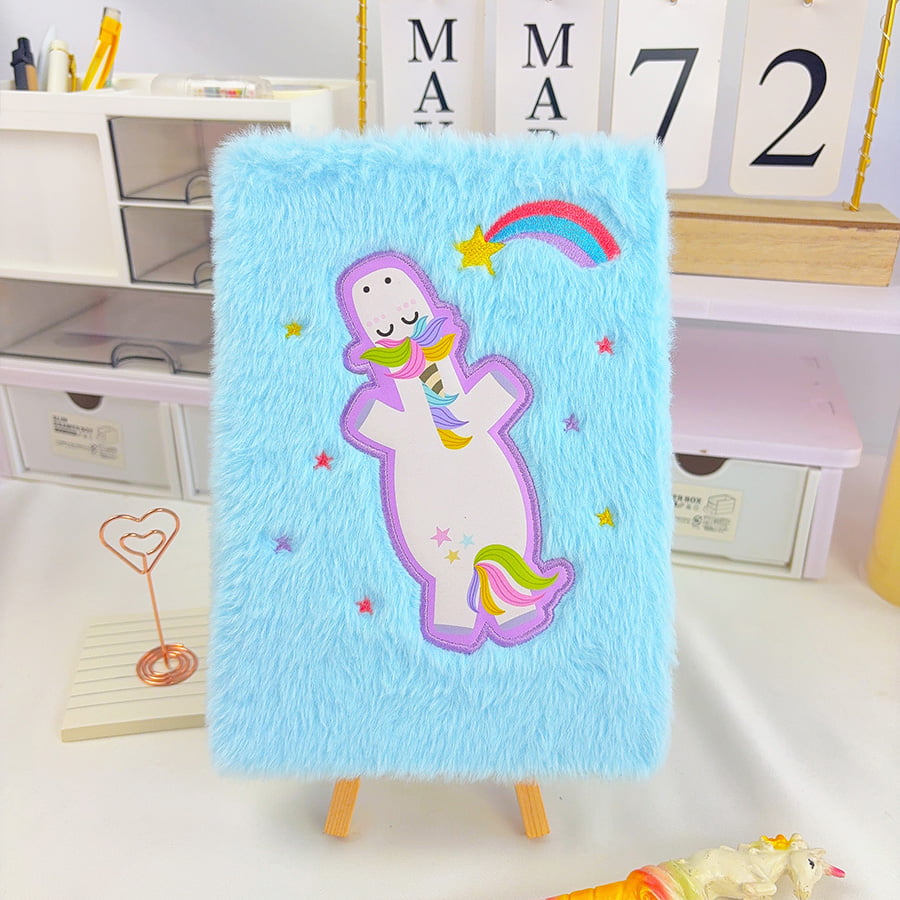 A5 Roztomilý plyšový zápisník Unicorn Diary
